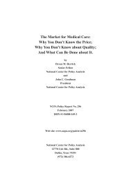 The Market for Medical Care: Why You Don't Know the Price; Why ...