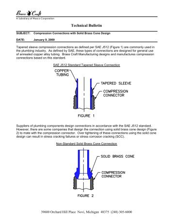 Technical Bulletin - BrassCraft