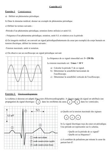 ContrÃ´le nÂ°2 Exercice 1 Connaissances a) DÃ©finir un ... - Webnode