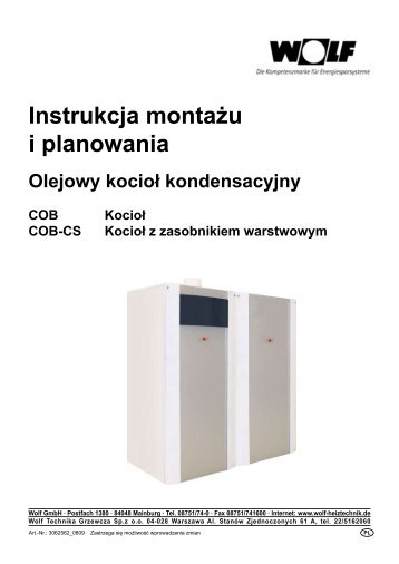 Instrukcja montażu i planowania Olejowy kocioł ... - Wolf