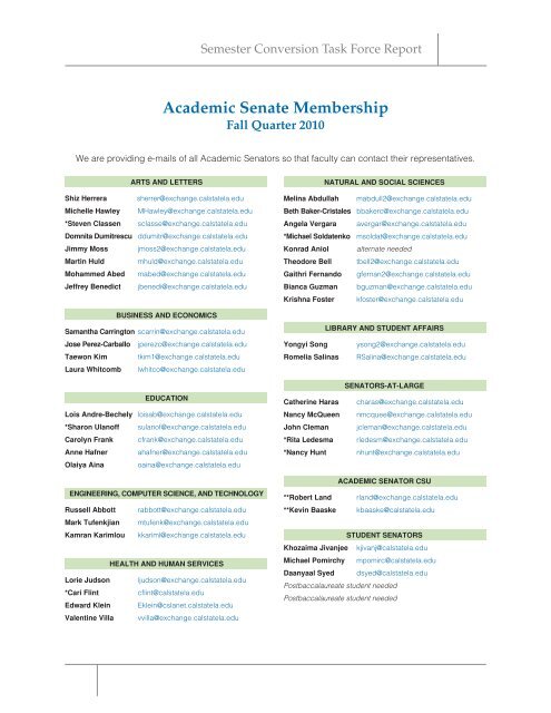 Report of the Semester Conversion Task Force - California State ...