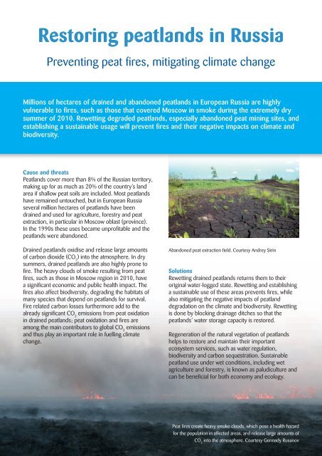 Restoring peatlands in Russia - Wetlands International