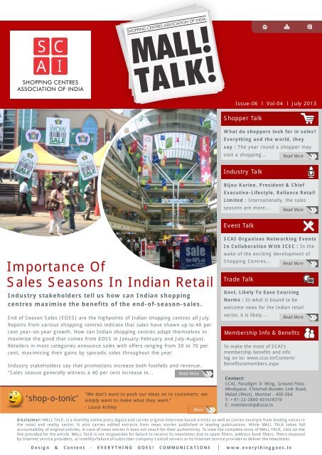 Mall Talk Issue July - 01 - Scai.in