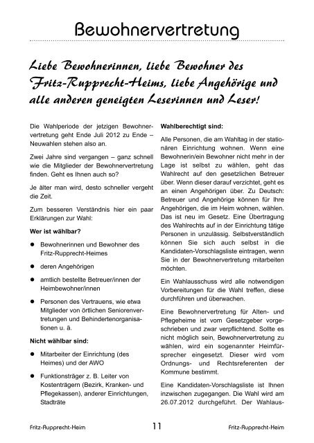 Seniorenzeitung des Fritz-Rupprecht-Heimes und des Wohnstiftes ...