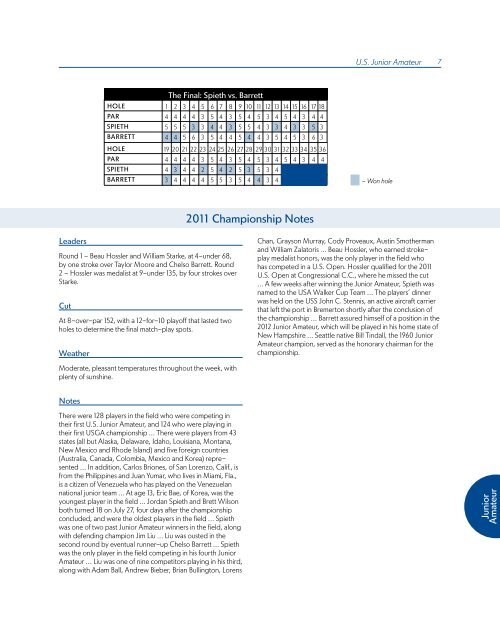 ChAmpionShipS mediA GUide - USGA