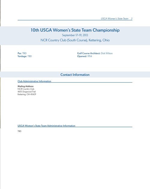 ChAmpionShipS mediA GUide - USGA