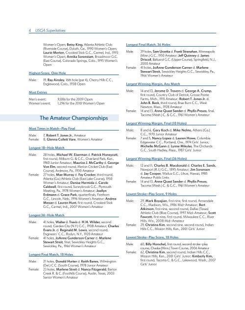 ChAmpionShipS mediA GUide - USGA