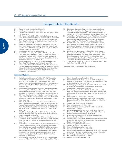 ChAmpionShipS mediA GUide - USGA