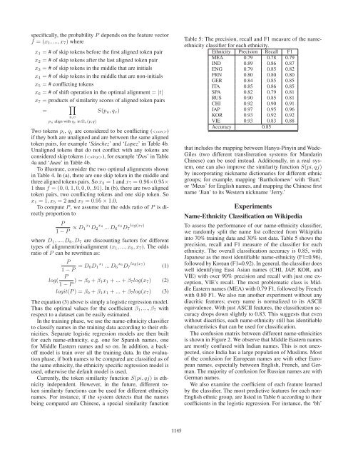 Name-Ethnicity Classification and Ethnicity ... - Dr. C. Lee Giles