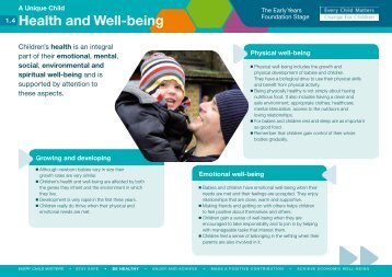 Health and Well-being - Early Years Matters