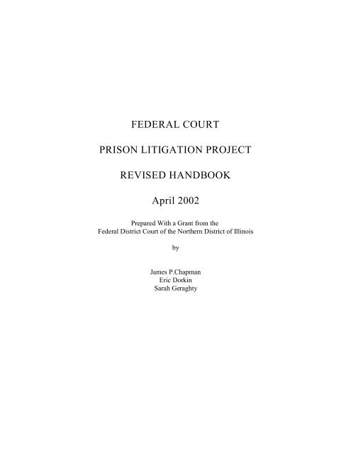 Federal Court Prison Litigation Project Revised Handbook