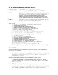 ME 4321 Refrigeration and Air Conditioning (Elective)