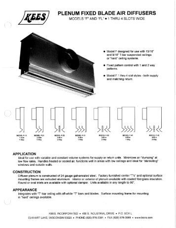 PLENUM FIXED BLADE AIR DIFFUSERS - Kees, Inc.