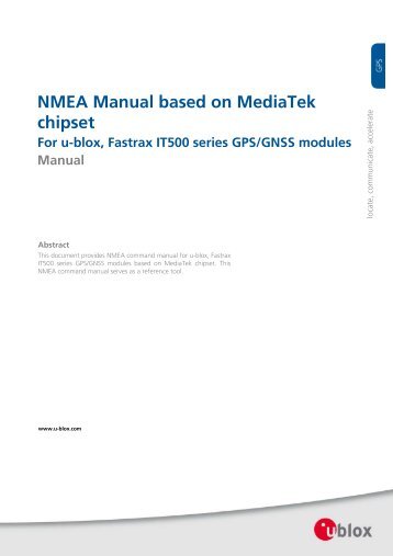 NMEA Manual based on MediaTek chipset For u-blox, Fastrax IT500 ...