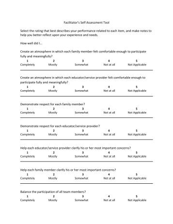 Facilitator's Self-Assessment Tool.pdf - Direction Service