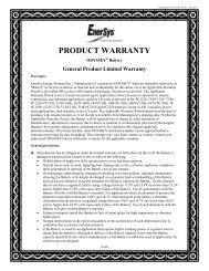 PRODUCT WARRANTY - ODYSSEY Batteries