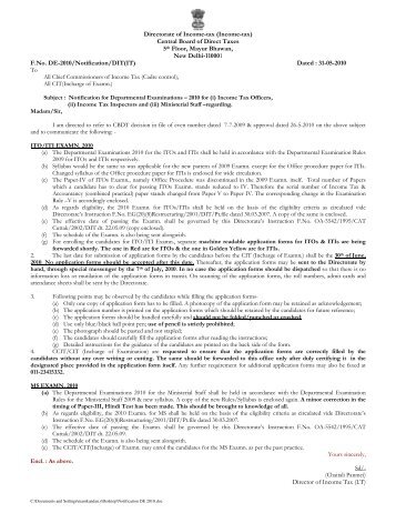 Notification - Income Tax Department