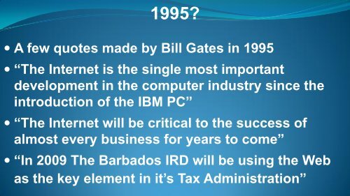 IRD Barbados Tax Administration Modernization Project