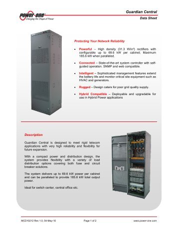 Guardian Central Data Sheet - Power-One