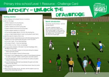 Archery challenge card - School Games