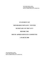 statement of honorable donald c. winter secretary of the navy