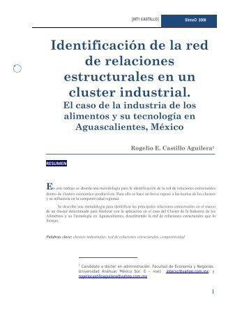 IdentificaciÃ³n de la red de relaciones estructurales en un cluster ...