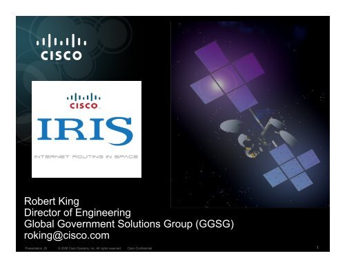 Internet Routing in Space (IRIS) - CCSDS