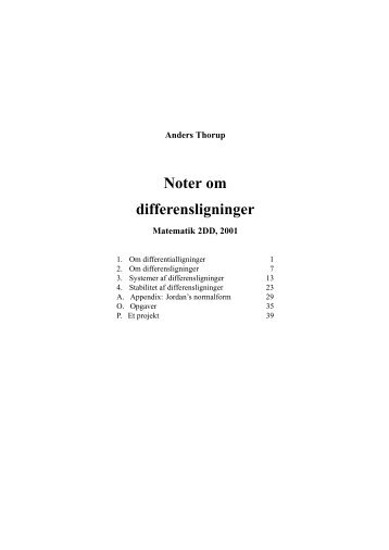 Noter om differensligninger