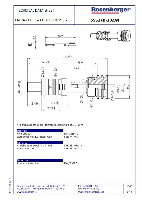 59S14B-102A4 - Rosenberger