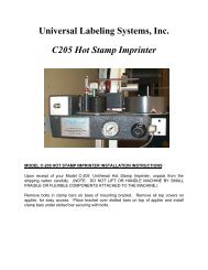 Universal Labeling Systems, Inc. C205 Hot Stamp Imprinter