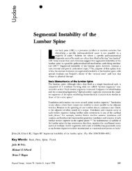 Segmental Instability of the Lumbar Spine - Physical Therapy
