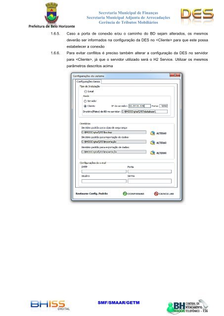 Procedimentos para instalaÃ§Ã£o em rede â DES 3.0