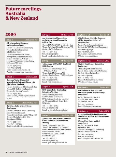 ANZCA Bulletin - June 2009 - Australian and New Zealand College ...