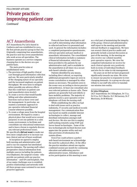 ANZCA Bulletin - June 2009 - Australian and New Zealand College ...