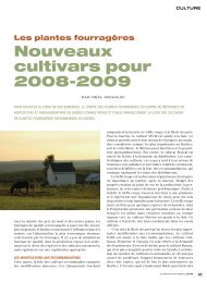 Nouveaux cultivars pour 2008-2009 - Fédération des producteurs ...