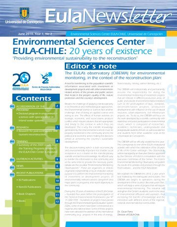 Environmental Sciences Center EULA-CHILE: 20 years of existence