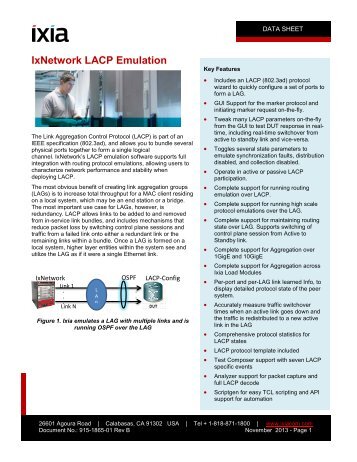 IxNetwork LACP Emulation - Ixia