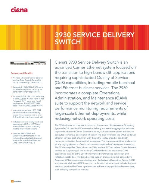 Ciena 3930 Brochure - LightRiver Technologies, Inc.