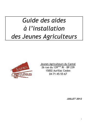 Aide - Chambre d'agriculture du Cantal