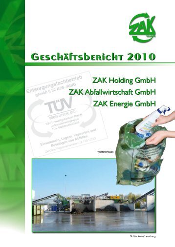 Geschäftsbericht 2010 - ZAK