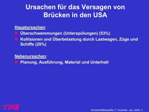 (zB Chloride), Alterung, Korrosion 5. Überwachung ... - ETH Zürich