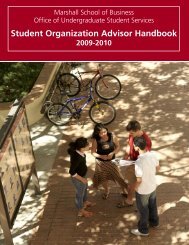 Student Organization Advisor Handbook - USC Marshall