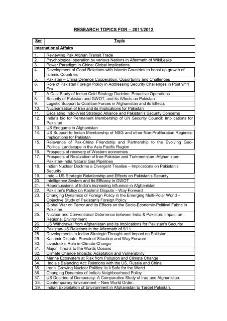 01 Research Topics Final _2011-2012_ _Flag A - National Defence ...