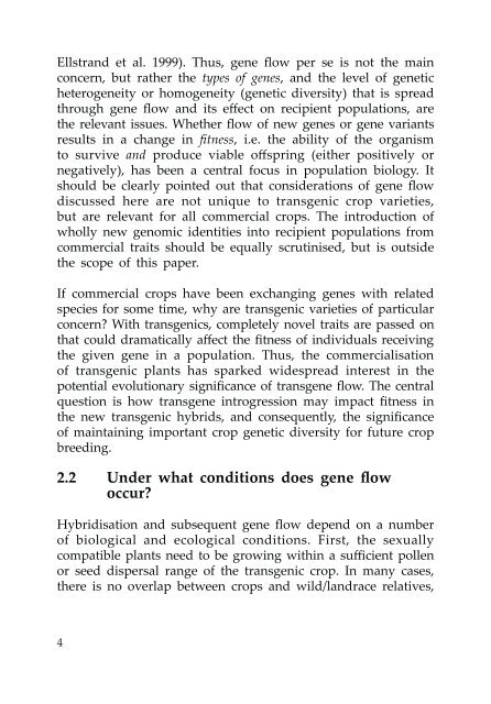 gene Flow: Implications for Crop Diversity and Wild Relatives