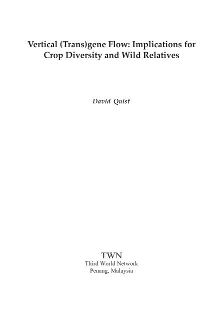 gene Flow: Implications for Crop Diversity and Wild Relatives