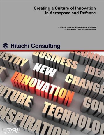 Creating a Culture of Innovation in Aerospace and Defense - Hitachi ...