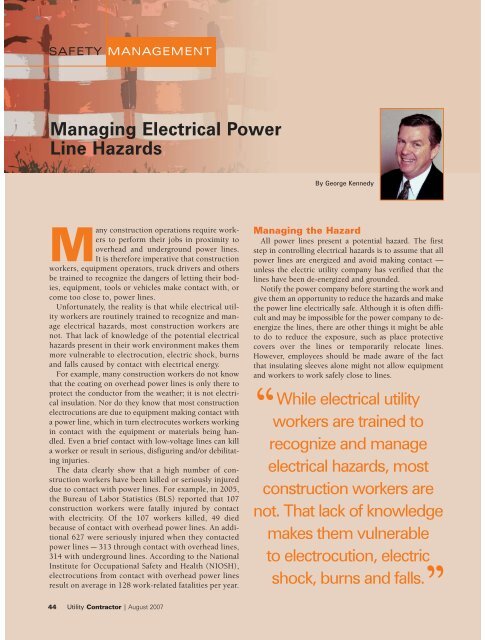 View Full August PDF Issue - Utility Contractor Online