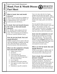 Hand Foot Mouth Disease Fact Sheet - Kent County, Michigan