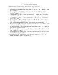 12-7 Combined and joint variation Find an equation of joint variation ...