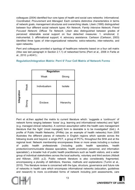 Networks - a briefing paper for the Health Foundation - Centre for ...